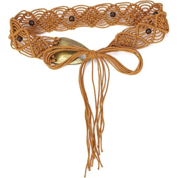 Women\'s Wax Rope Bohemian Style Braid Waist Belt for Dress Jeans main image 8